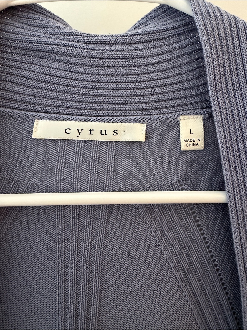 Cyrus Open-Front Ribbed Cardigan - Slate Blue - Picture 2 of 2